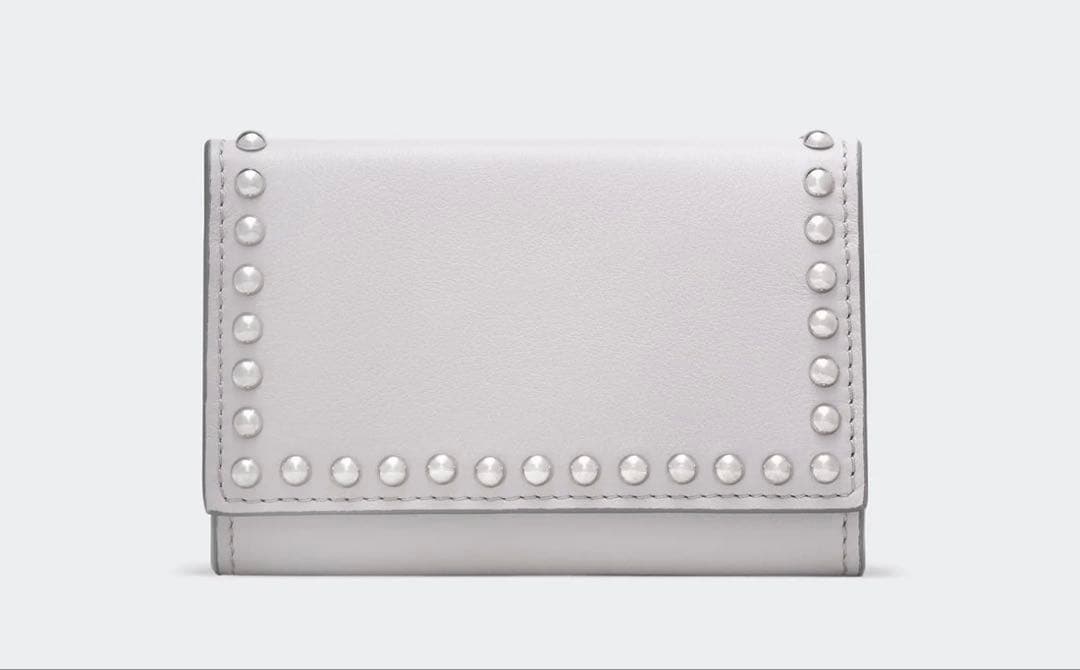 【未使用品】J&M DAVIDSON/スタッズ三つ折り財布/グレー