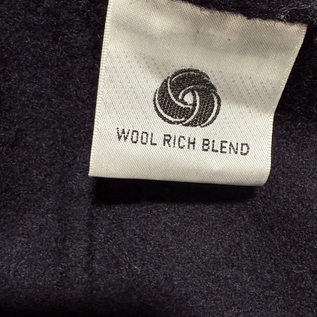 美品✨　23区　ウールリバーノーカラーコート　L　ゆったり　紺　24AW