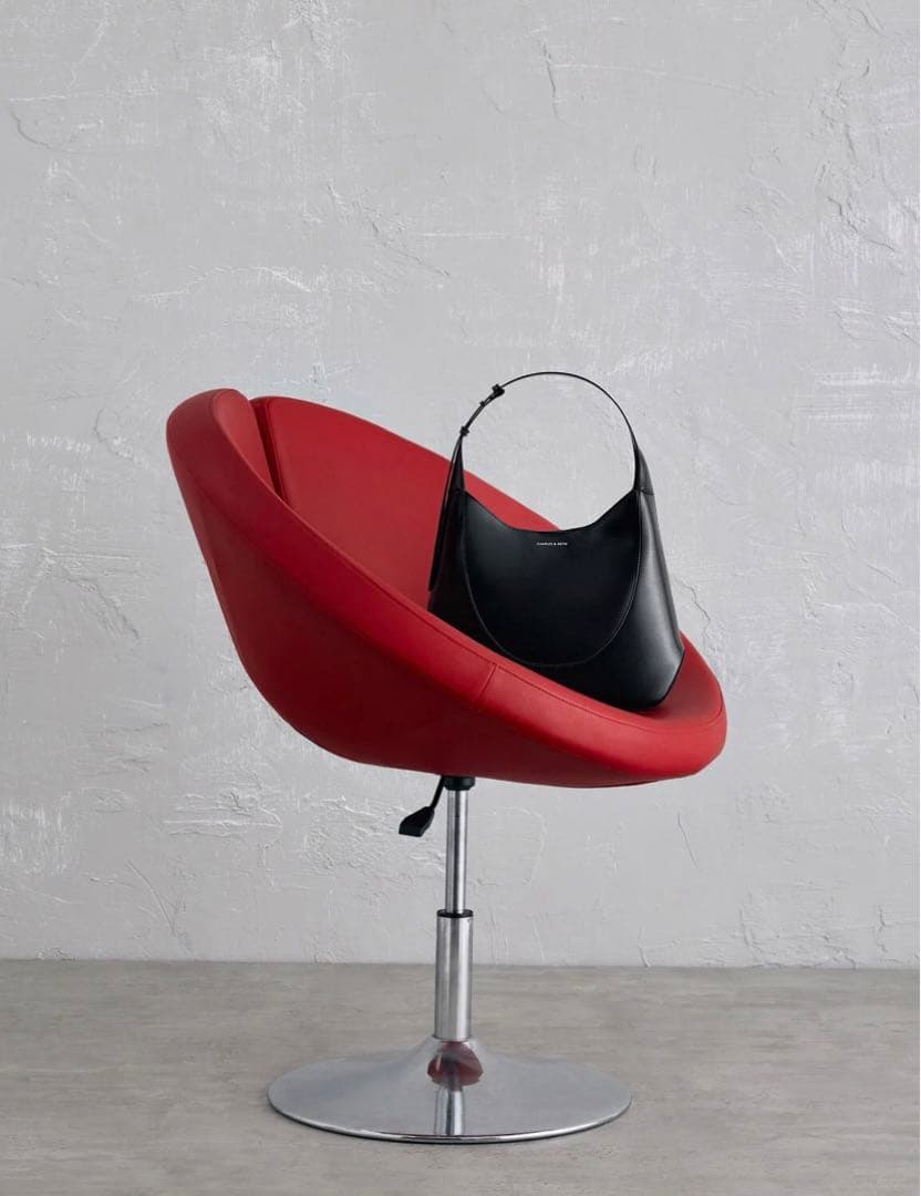 CHARLES & KEITH シグリッド ホーボーバッグ ノワールブラック黒