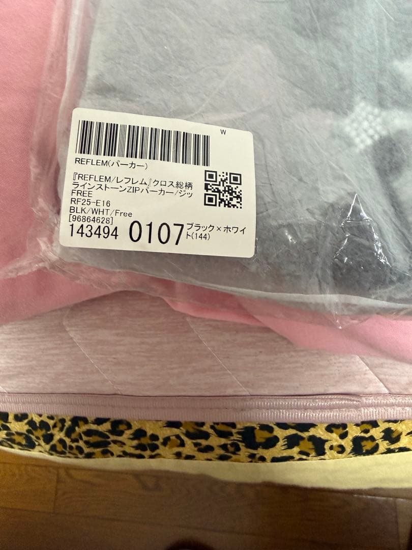 『REFLEM』クロス総柄ラインストーンZIPパーカー/ジップアップパーカー