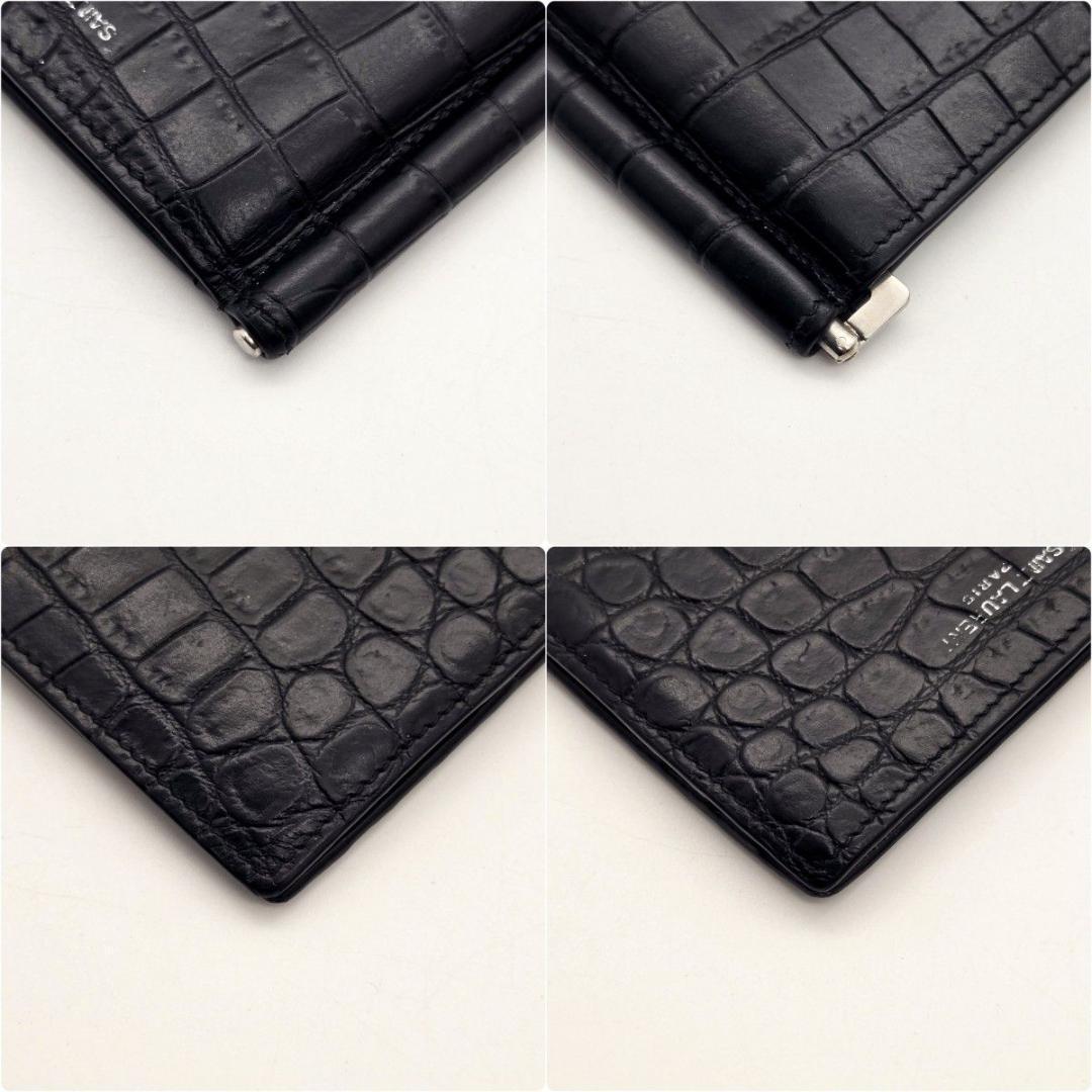 サンローラン マネークリップ YSL カサンドラ クロコ 型押し