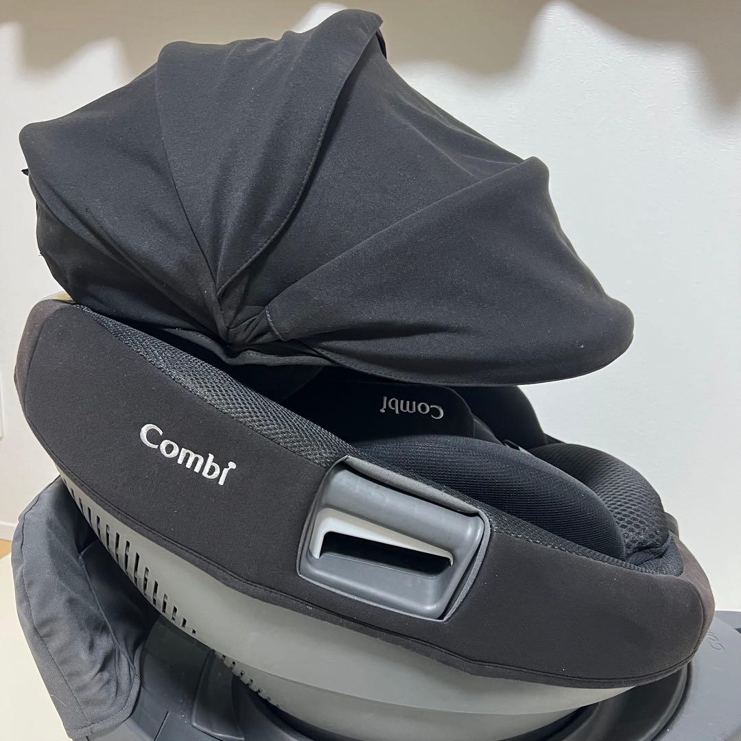ミラー＆スマホホルダー付Combi チャイルドシート 黒　ザエス　the s