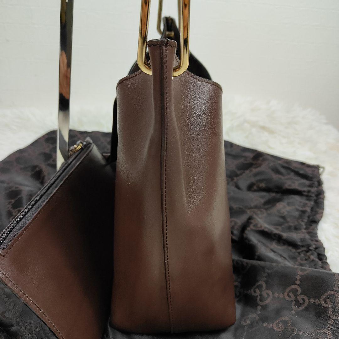 本日限定価格　グッチ　ハンドバッグ　肩掛け　ワンショルダー　バンブー　ポーチ付き