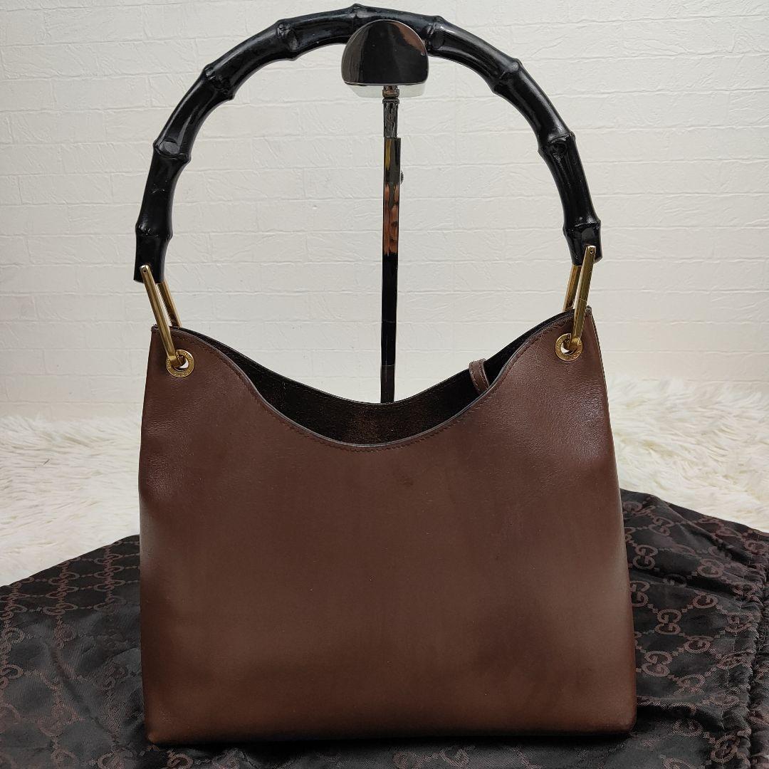 本日限定価格　グッチ　ハンドバッグ　肩掛け　ワンショルダー　バンブー　ポーチ付き