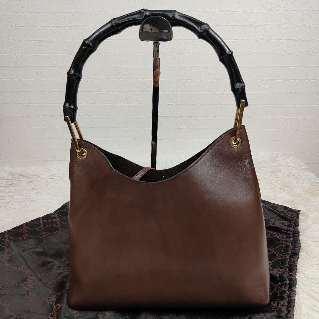 本日限定価格　グッチ　ハンドバッグ　肩掛け　ワンショルダー　バンブー　ポーチ付き