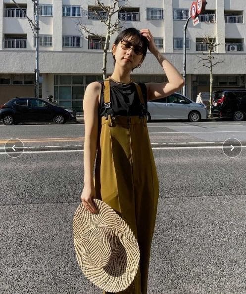 【極美品】AMERI VINTAGE サスペンダーパンツ Mサイズ ブロンズ