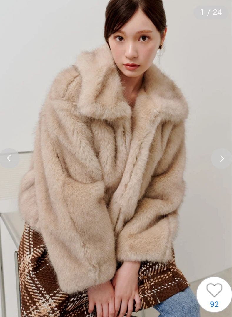 SNIDE ファーショートコート