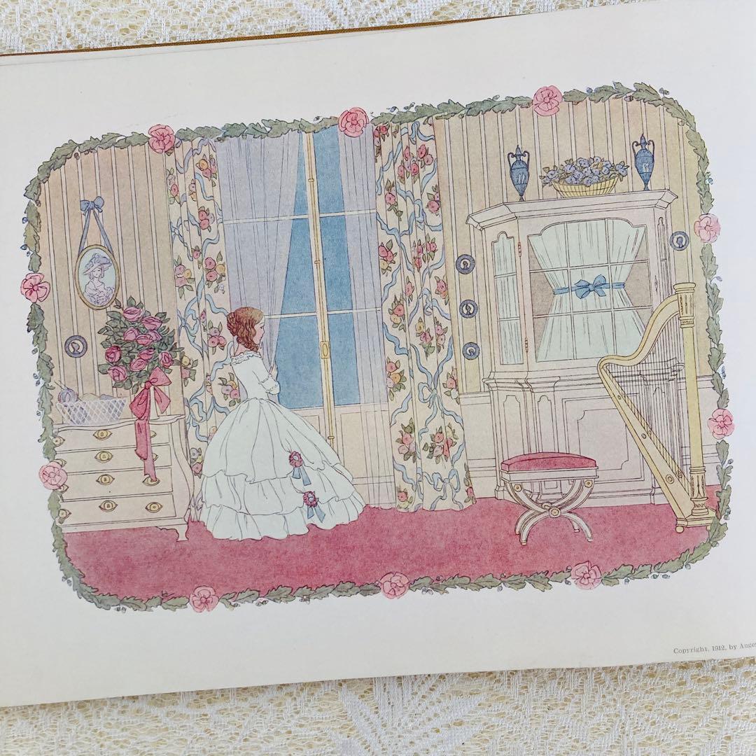 洋書古書　希少な楽譜絵本　1912年発行　ル・メールの淡く繊細で優雅なイラスト♡