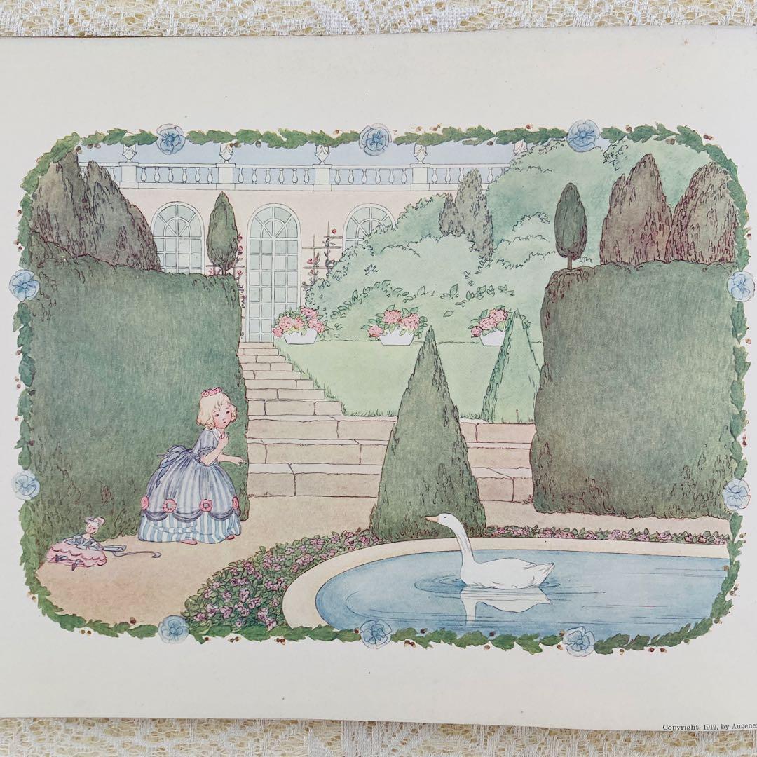 洋書古書　希少な楽譜絵本　1912年発行　ル・メールの淡く繊細で優雅なイラスト♡