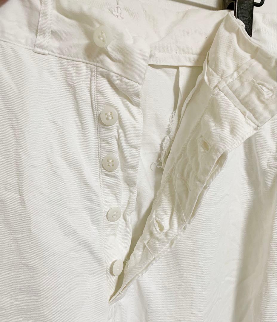激レアVINTAGE 40s 〜50s NAVY ホワイト ワークパンツ M相当