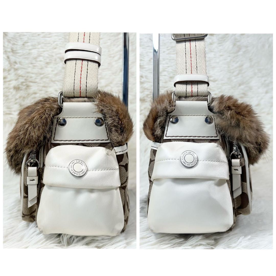 希少✨ COACH コーチ ソーホー ファー ワンショルダーバッグ キャンバス