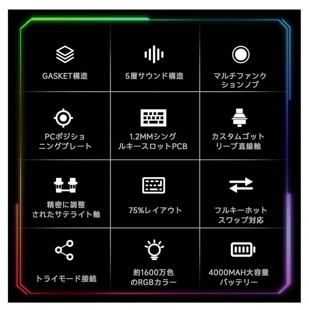 GK330 ゲーミングキーボード ワイヤレス3WAY接続 Mac/Win 40