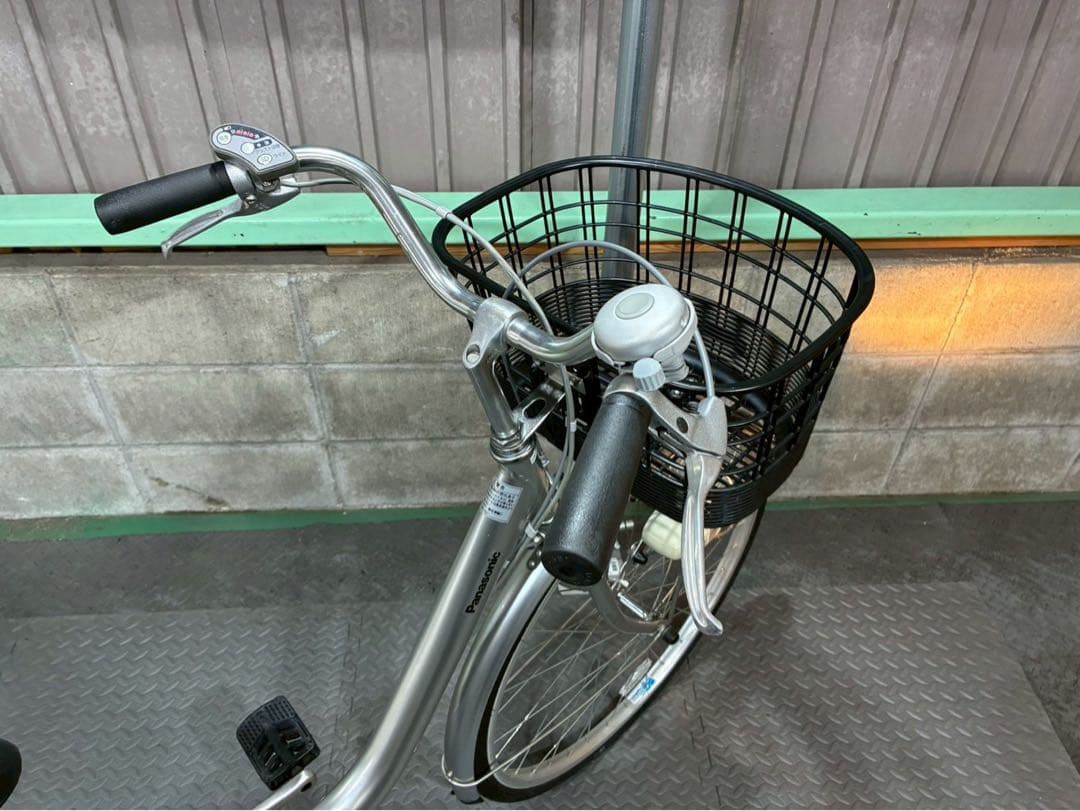 №6960 電動自転車 パナソニック　ビビ26 26インチ　シルバー　変速無し