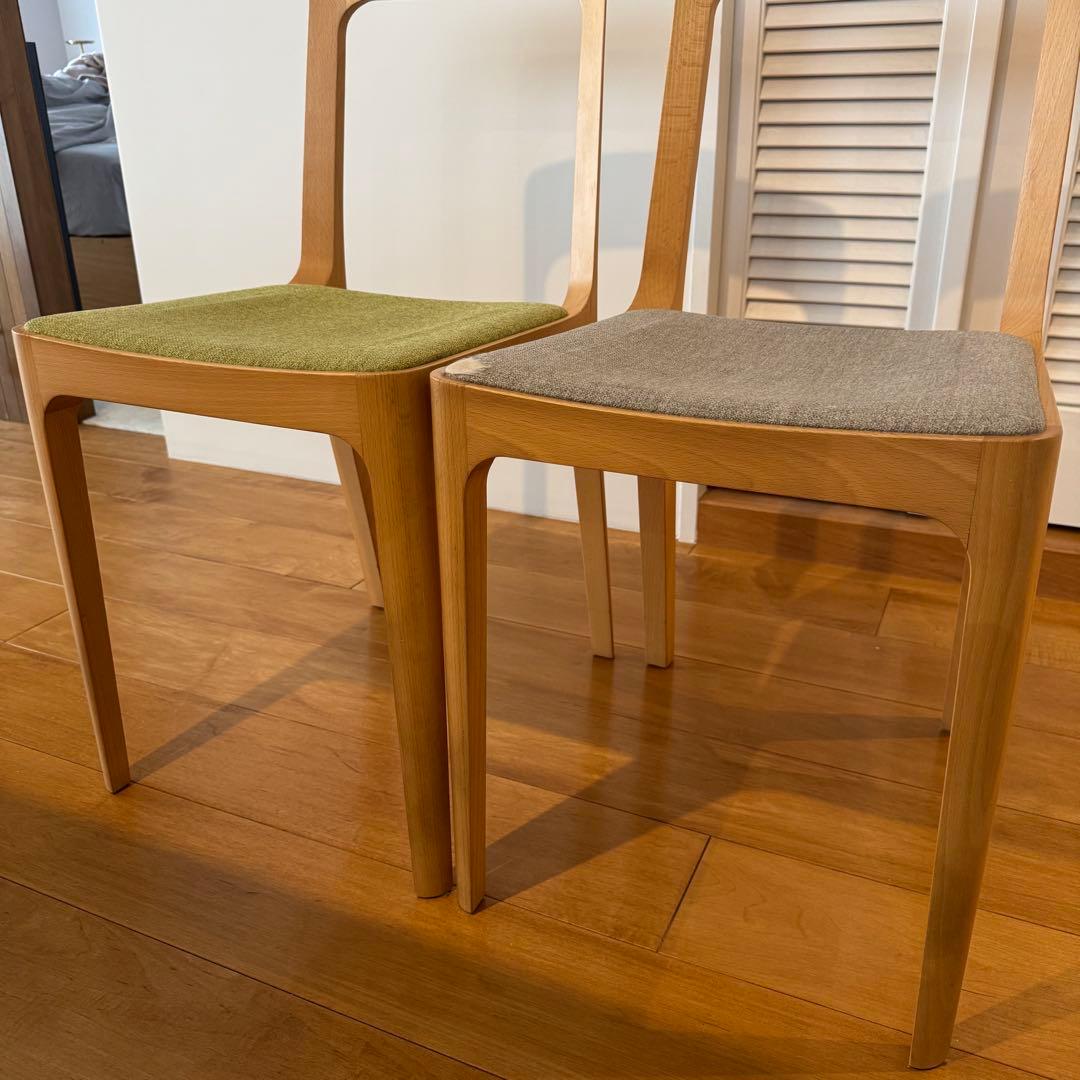 マルニ木工 ヒロシマ／木製ダイニングチェア 2脚セット