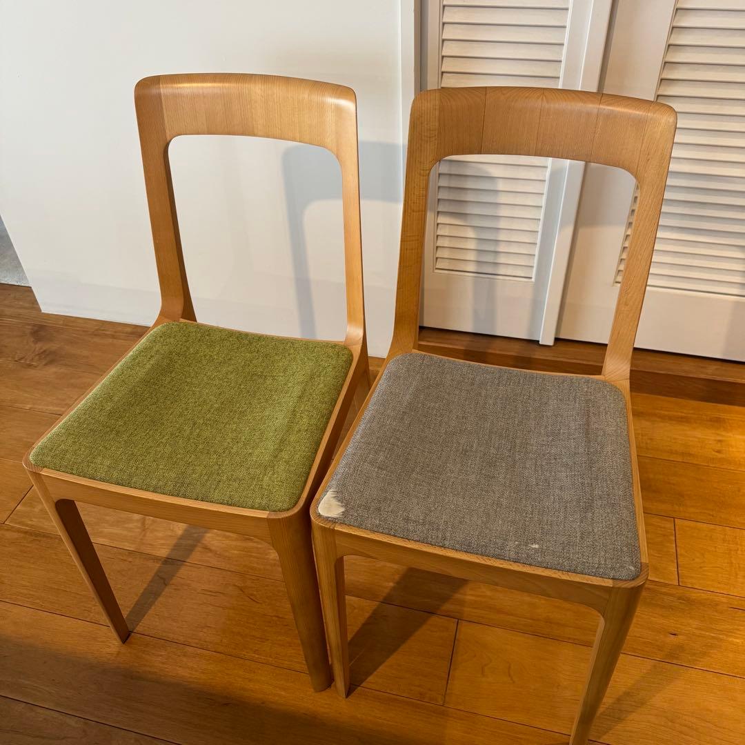 マルニ木工 ヒロシマ／木製ダイニングチェア 2脚セット