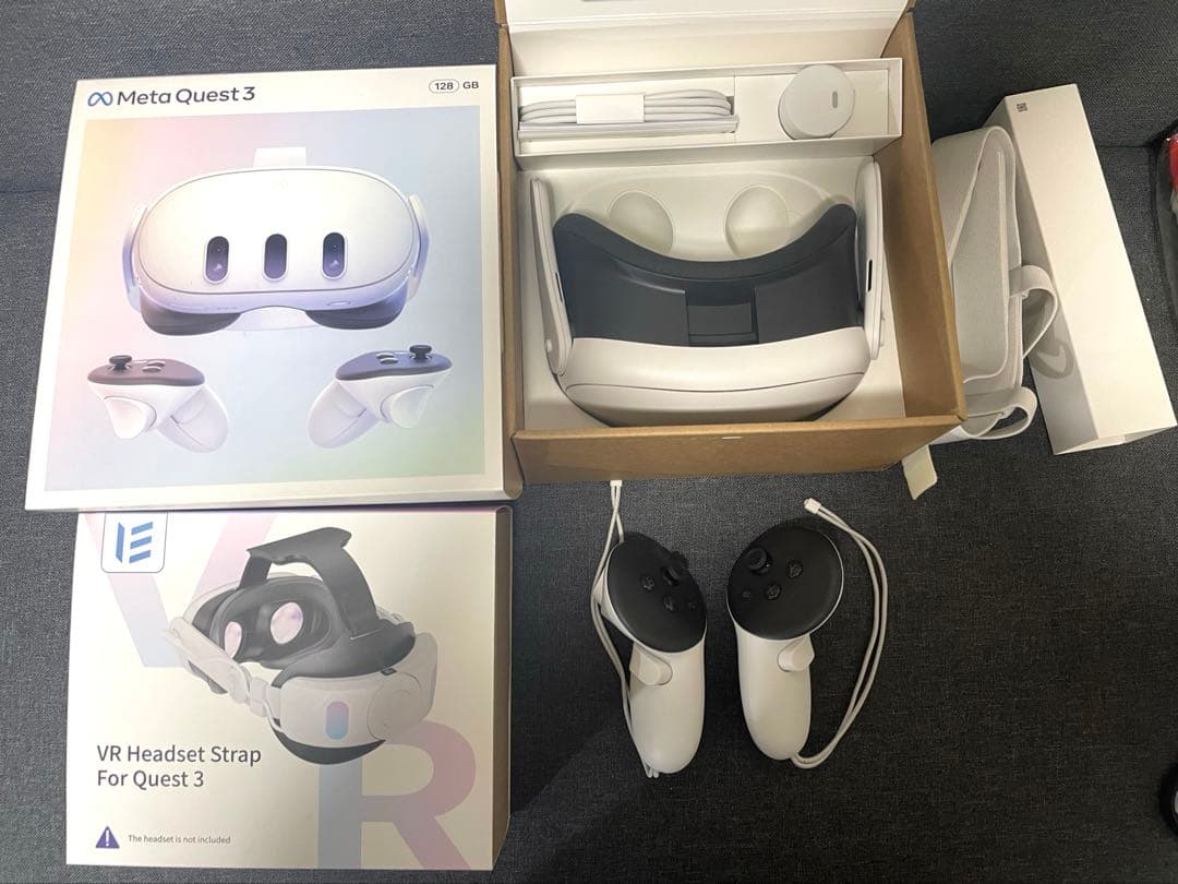 【値下げ中】 Quest 3 VRヘッドセット 128GB + 周辺機器