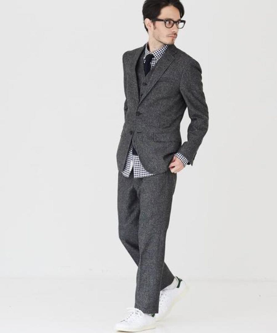 green label relaxing スリーピース　スーツセットアップグレー