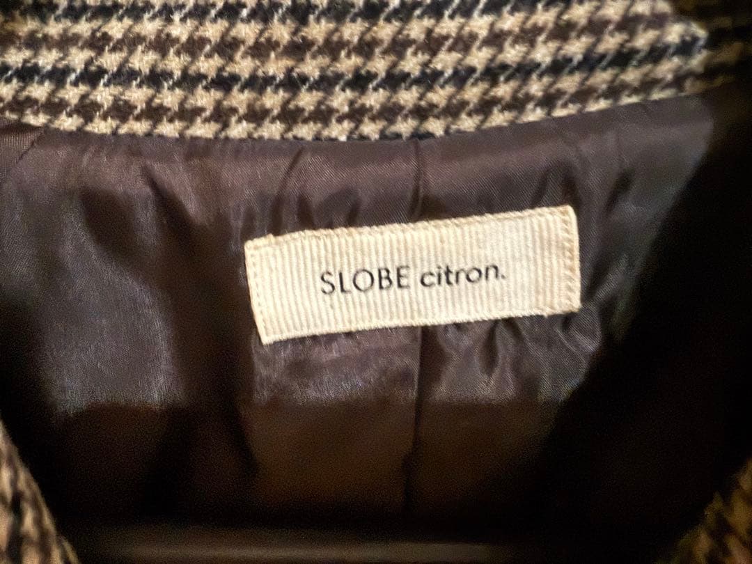 SLOBEチェック柄ダブルブレストコート