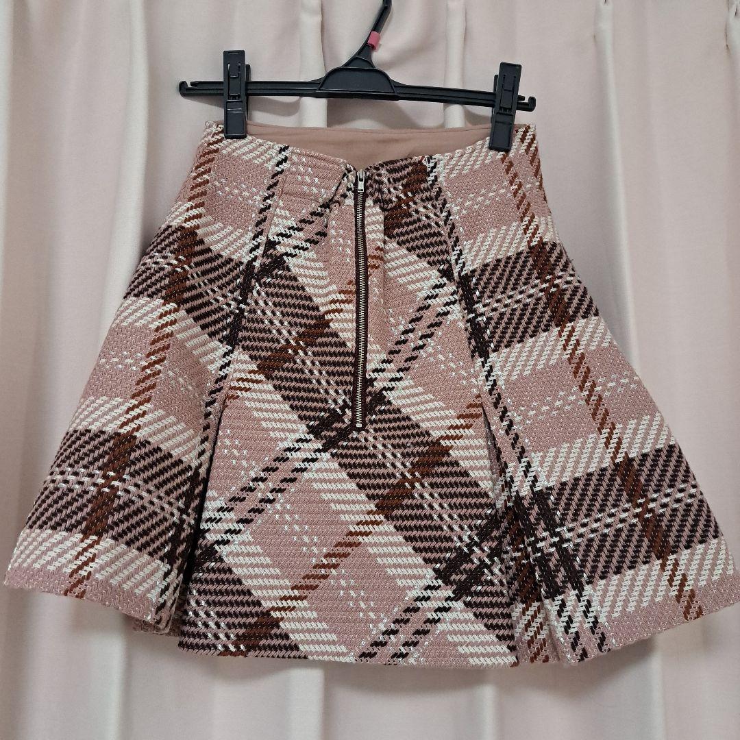 最安値 スナイデル ロービングチェックミニスカート PNK snidel ピンク