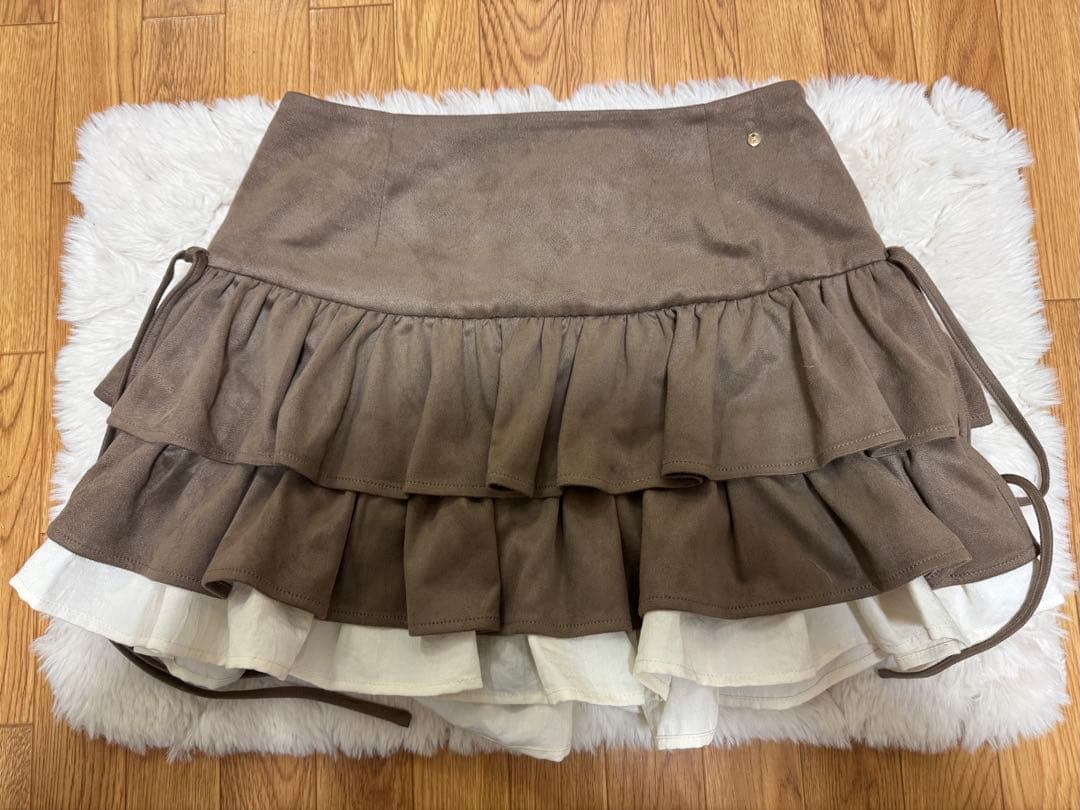 スカート andmary mel gather skirt brown