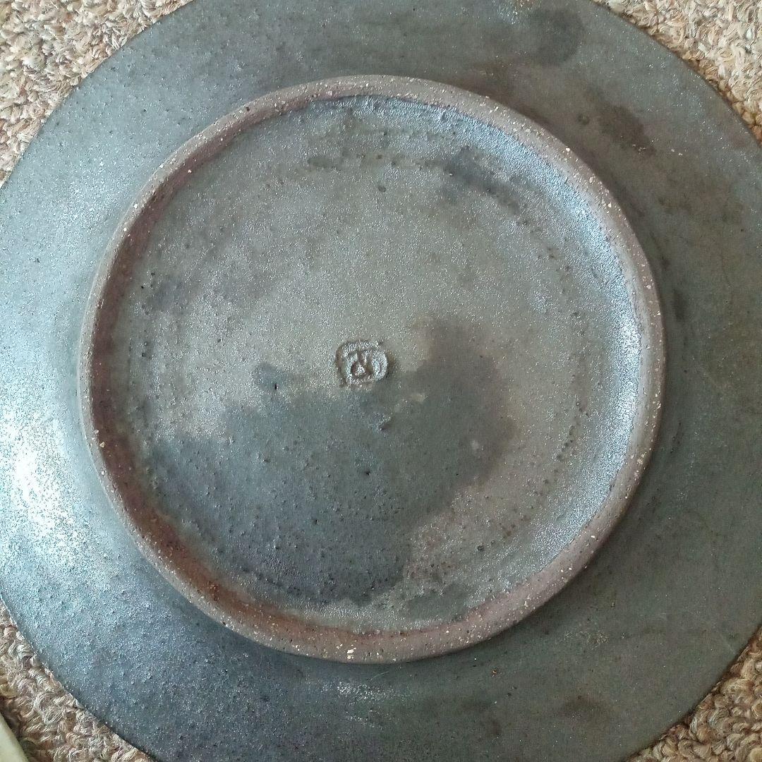 加藤あゐ　平皿　丸皿　黒結晶水玉皿　白　2枚セット