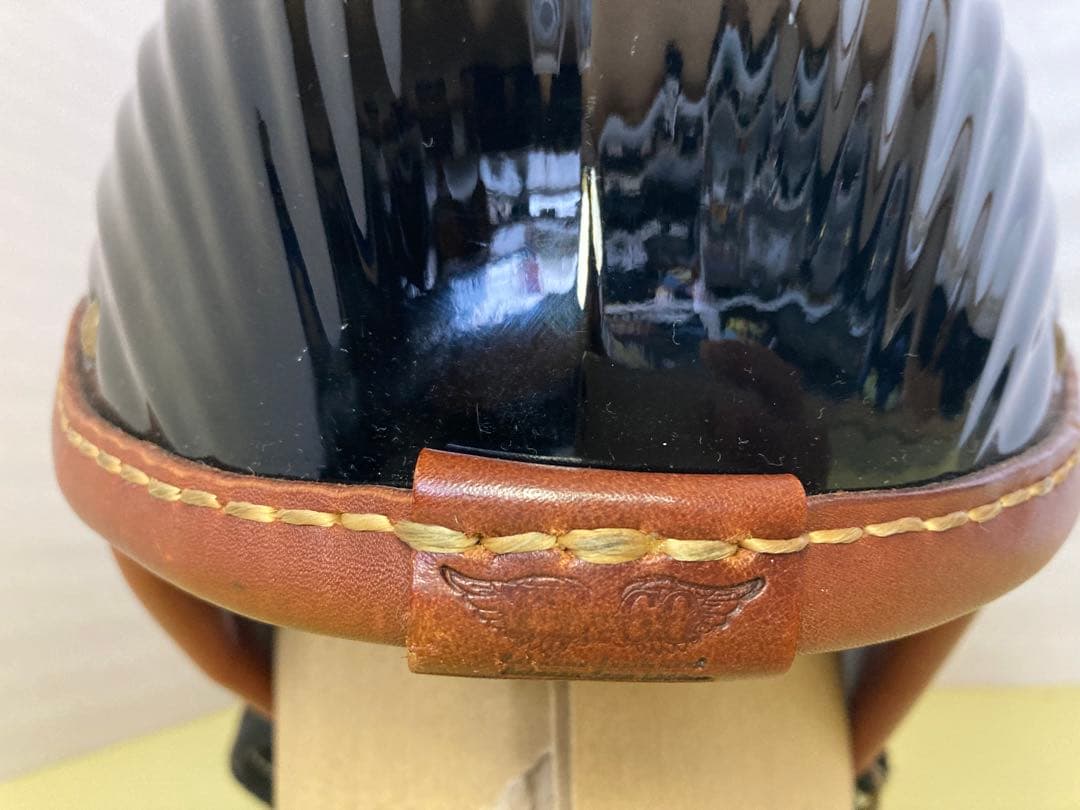 tt&co　旧型　レザートリム　ジョッキー　イヤーマフ 真鍮リベット　ハーレー