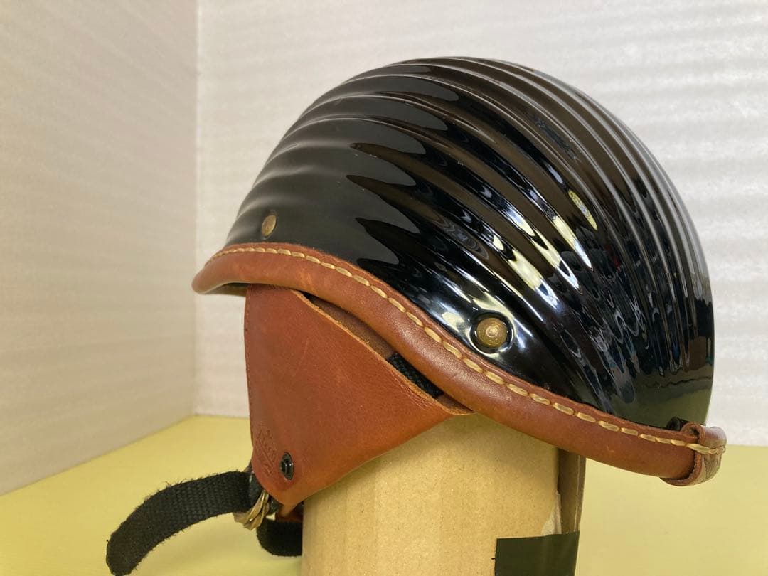 tt&co　旧型　レザートリム　ジョッキー　イヤーマフ 真鍮リベット　ハーレー