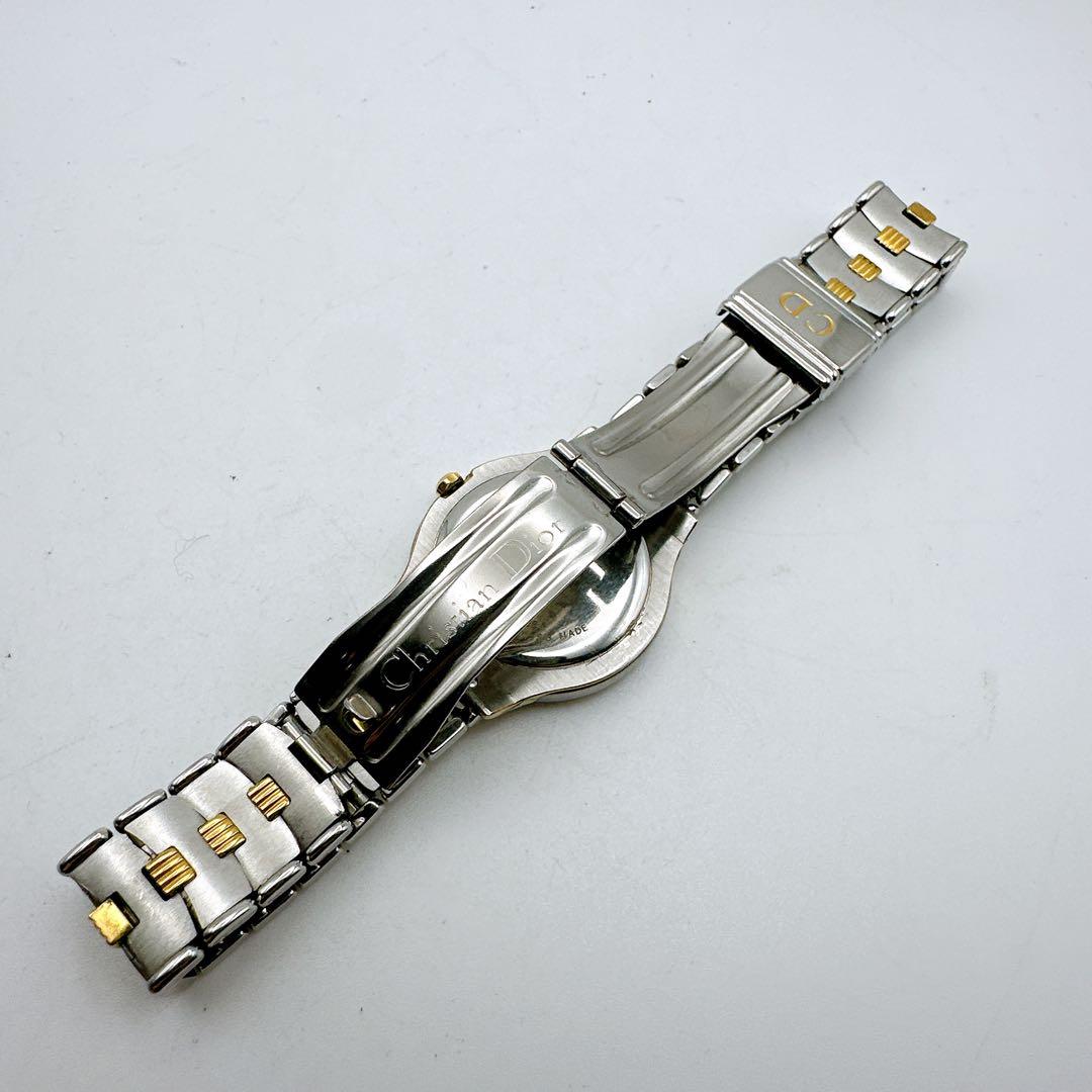 良品稼動品 クリスチャンディオール レディース腕時計 シルバーゴールド 黒文字盤