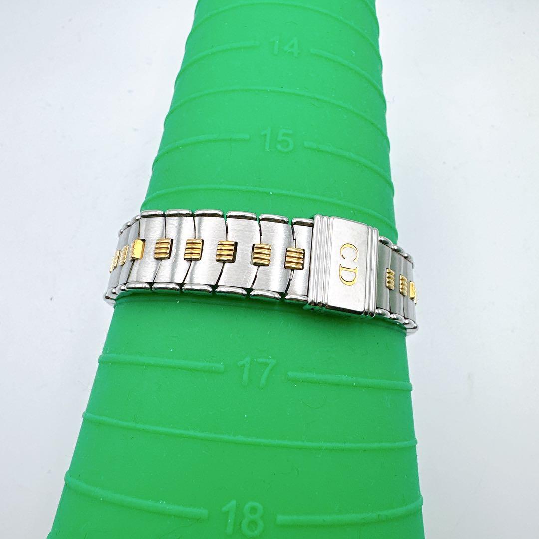 良品稼動品 クリスチャンディオール レディース腕時計 シルバーゴールド 黒文字盤