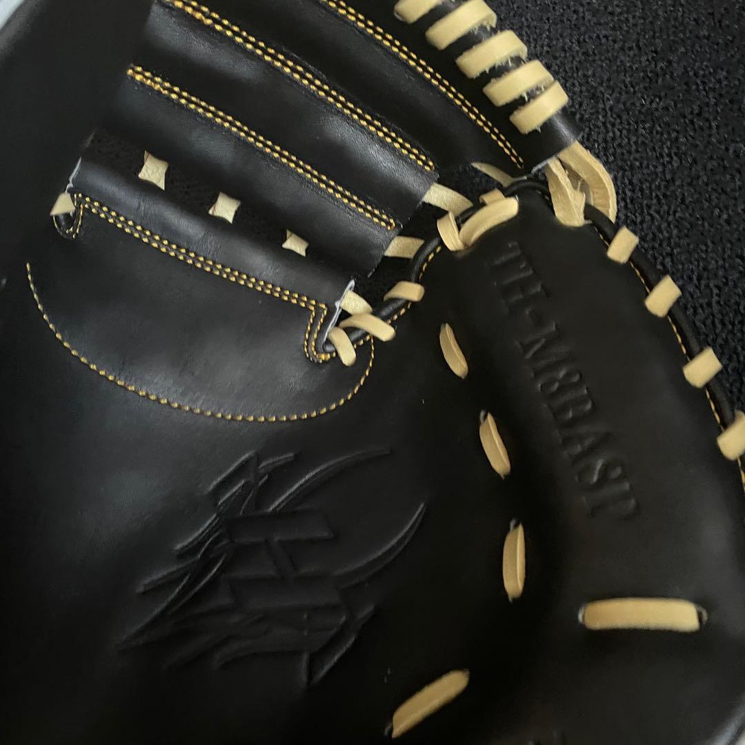 m*o様 ハタケヤマ 軟式 キャッチャーミット 右利き グローブ ブラック イエ