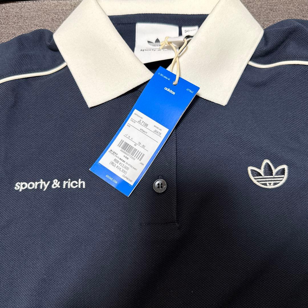 adidas sporty & rich ネイビー ポロシャツ 新品