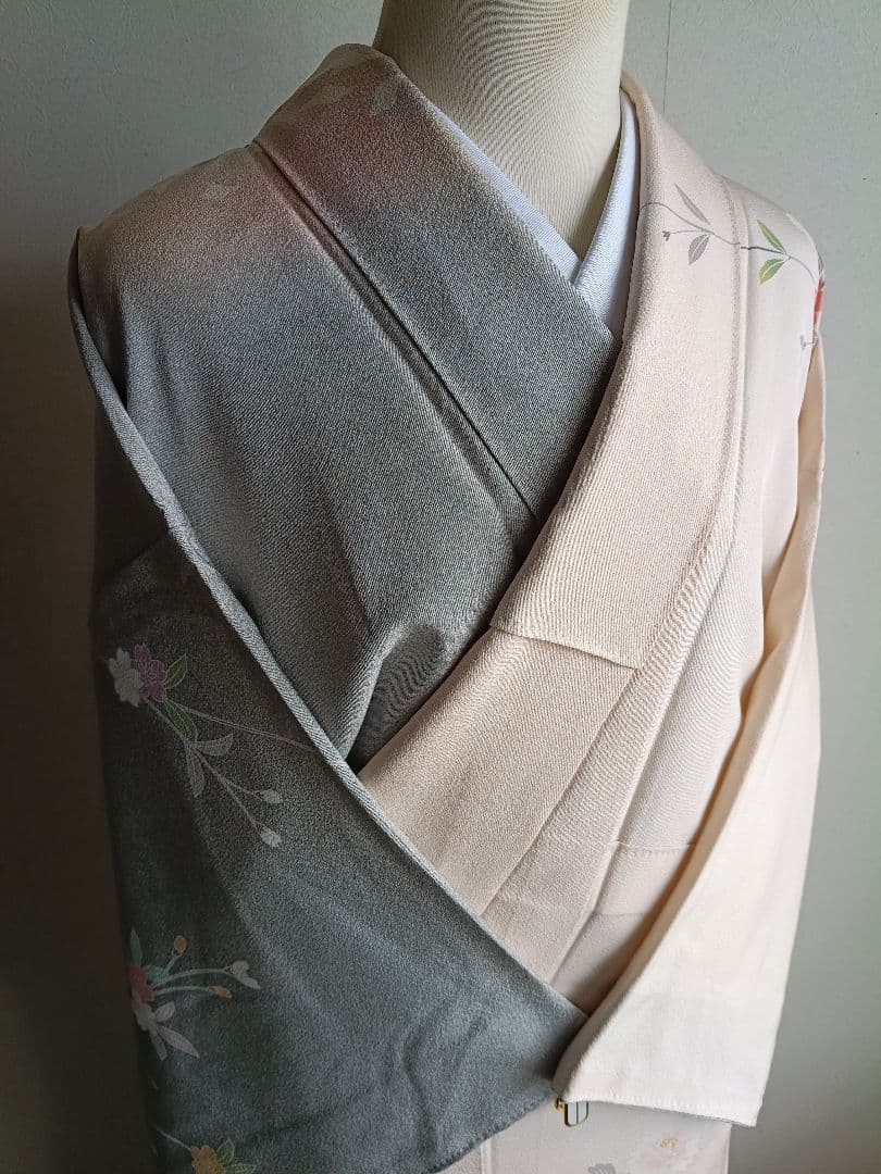 京加賀友禅訪問着 たたき模様 ろうけつ染め分け 光月の落款入り 美品 26B4