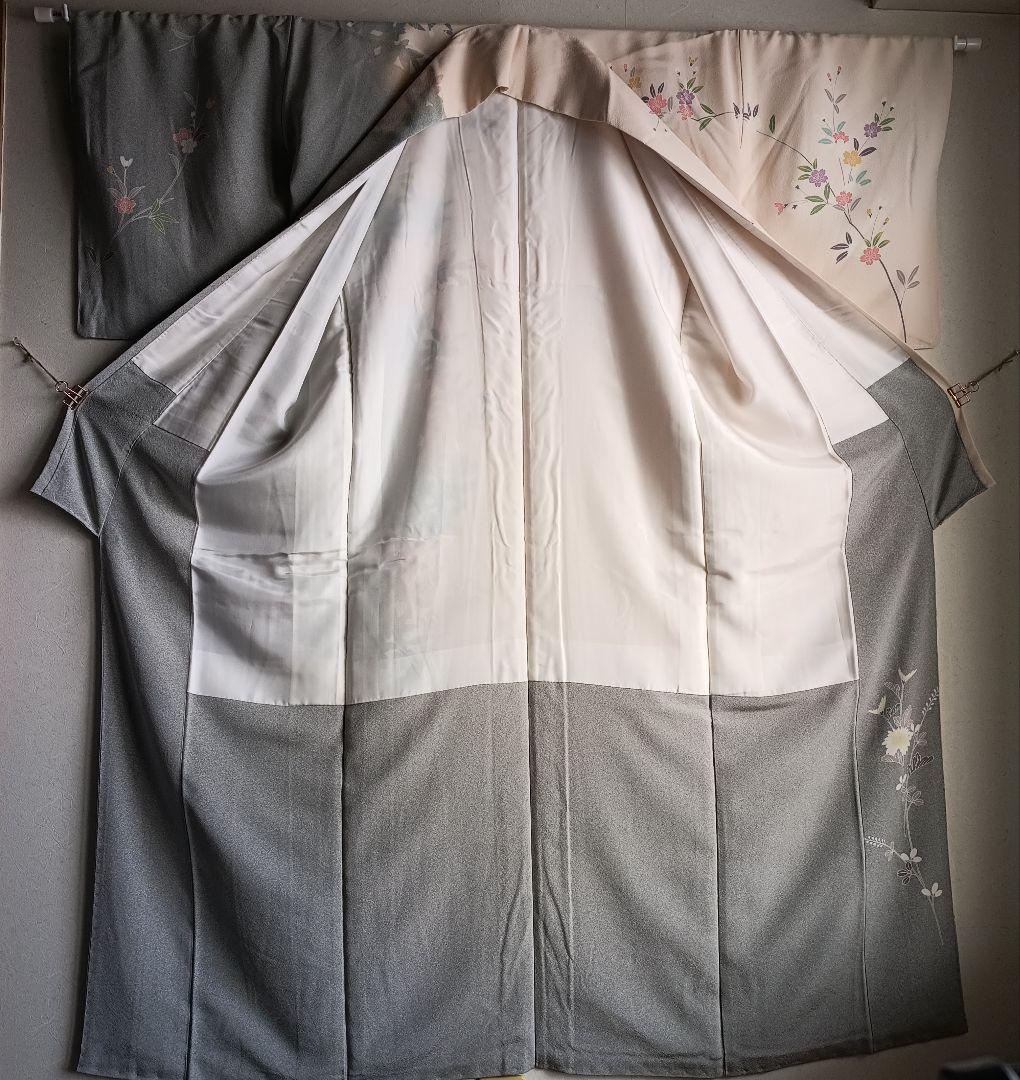 京加賀友禅訪問着 たたき模様 ろうけつ染め分け 光月の落款入り 美品 26B4