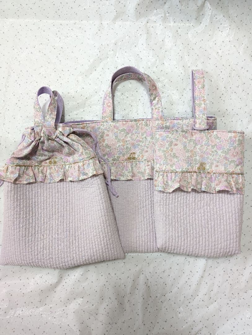 リバティ　レッスンバッグ上履き入れ体操服袋　ハンドメイド　ベッツィ×ヌビ