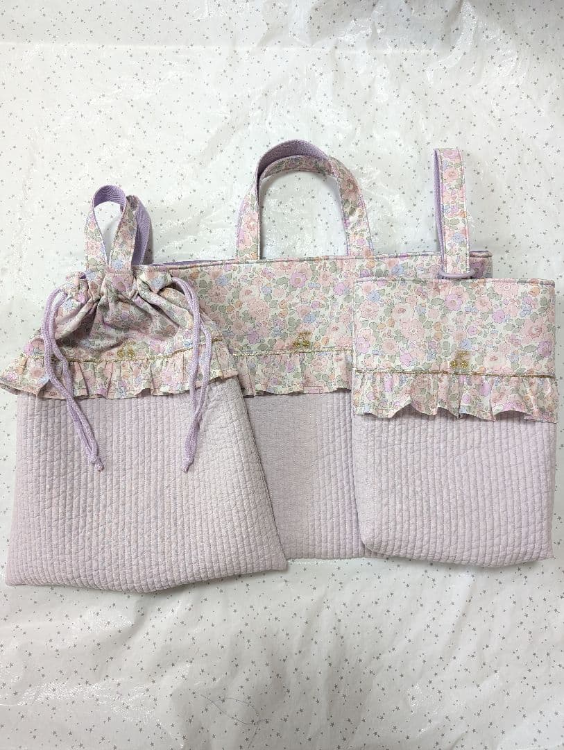 リバティ　レッスンバッグ上履き入れ体操服袋　ハンドメイド　ベッツィ×ヌビ