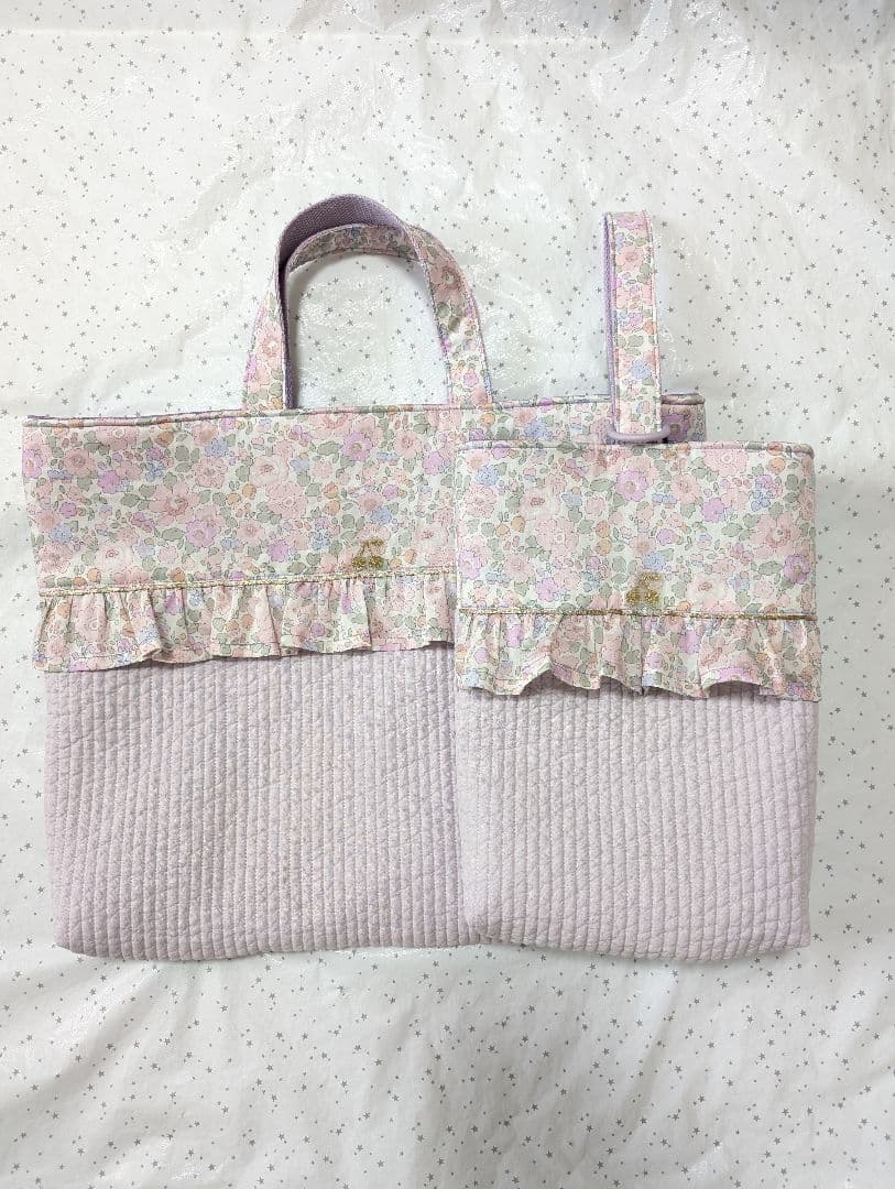 リバティ　レッスンバッグ上履き入れ体操服袋　ハンドメイド　ベッツィ×ヌビ