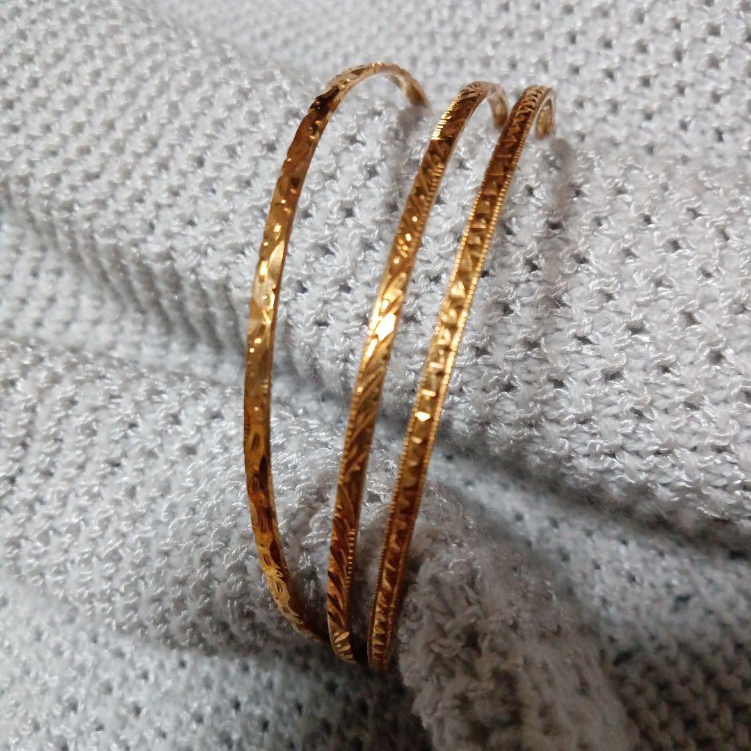 K18製バングル　3本セット