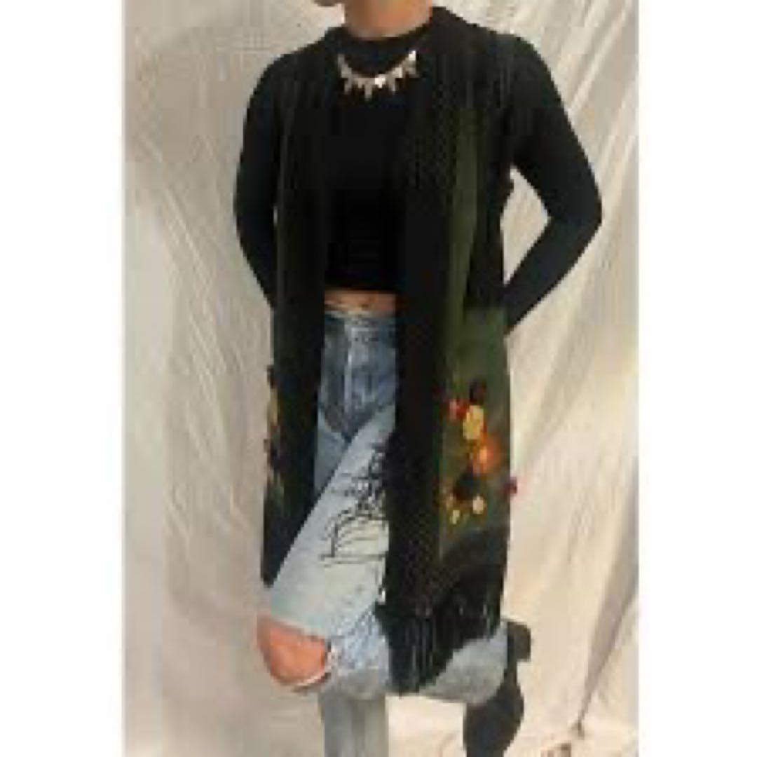 MOSCHINO モスキーノ　ヴィンテージ　オールド　レザージレ　フリンジ　花柄