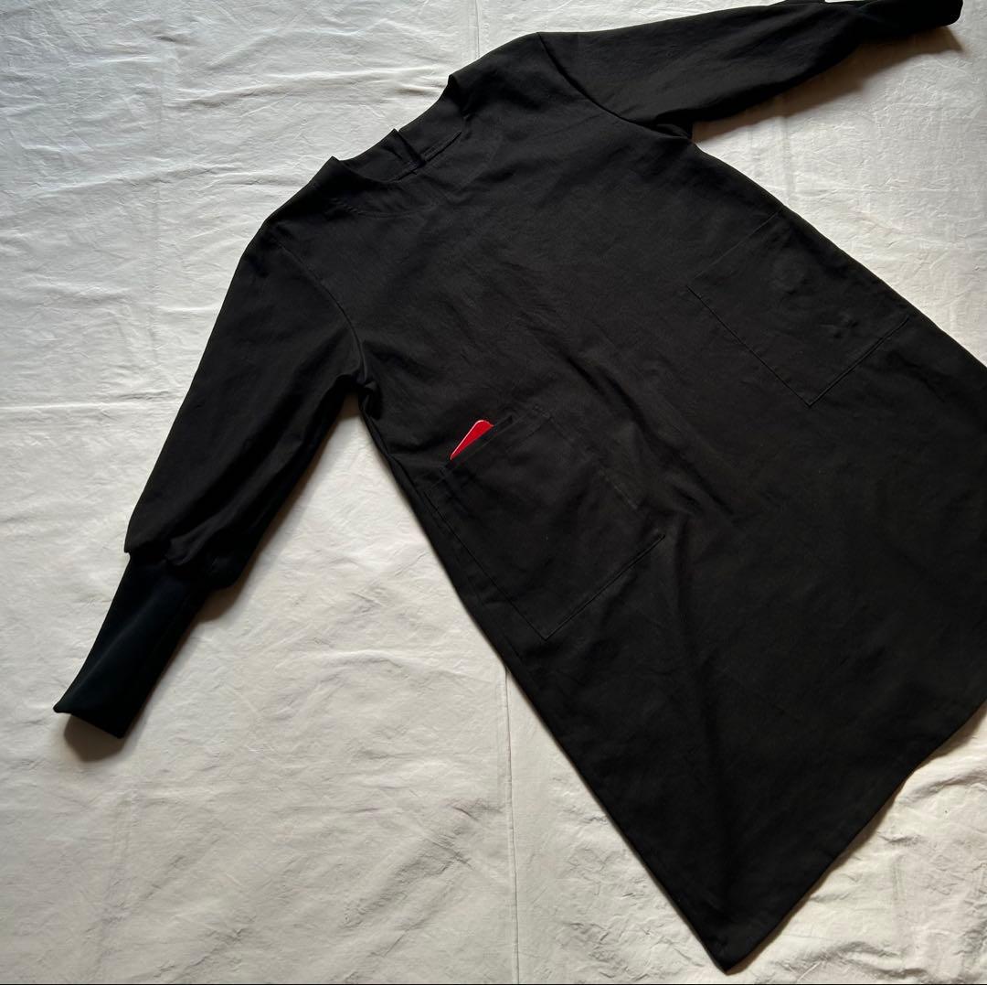 【Hacoさま専用ページ】linen墨色ブラック＊かっぽう着ワンピース