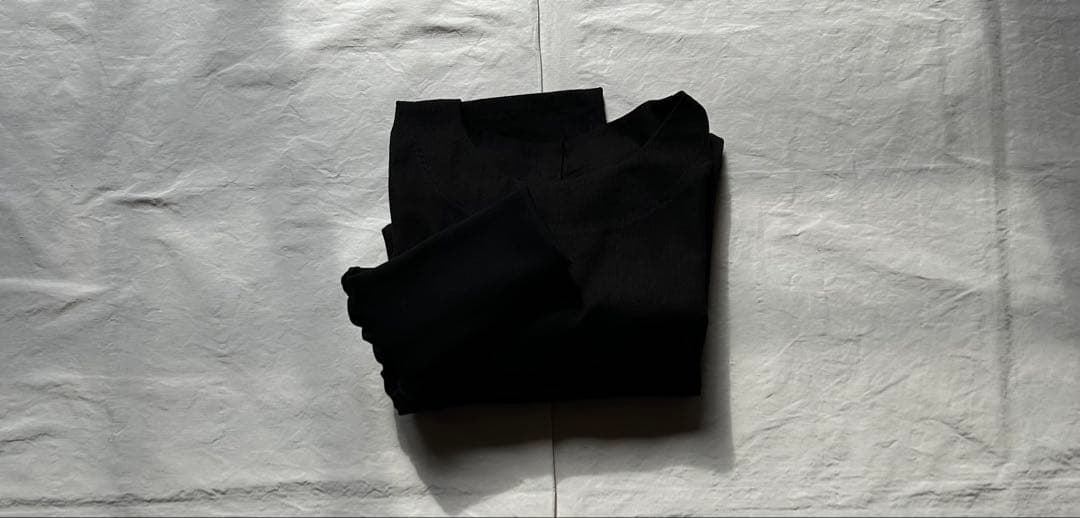 【Hacoさま専用ページ】linen墨色ブラック＊かっぽう着ワンピース