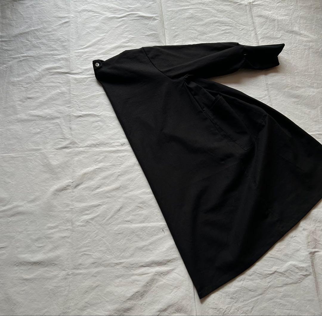 【Hacoさま専用ページ】linen墨色ブラック＊かっぽう着ワンピース