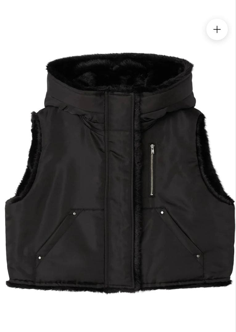 GlamLipsリバーシブル ショート FUR ベストブラック完売品 新品