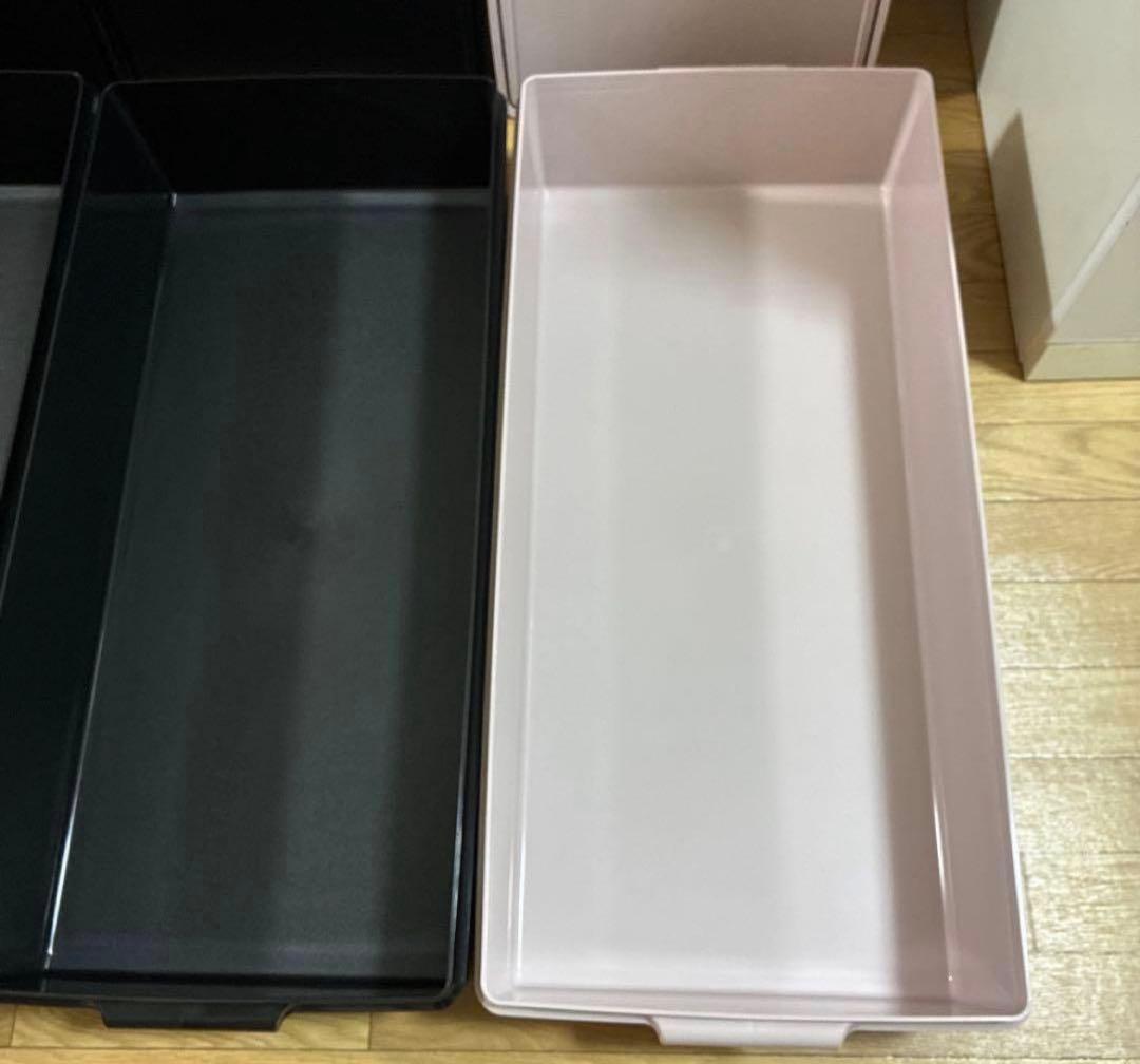 ★タッパーウェア❗️ロングスーパーケースブラック2個＆ピンク.おまとめ3個セット❗️