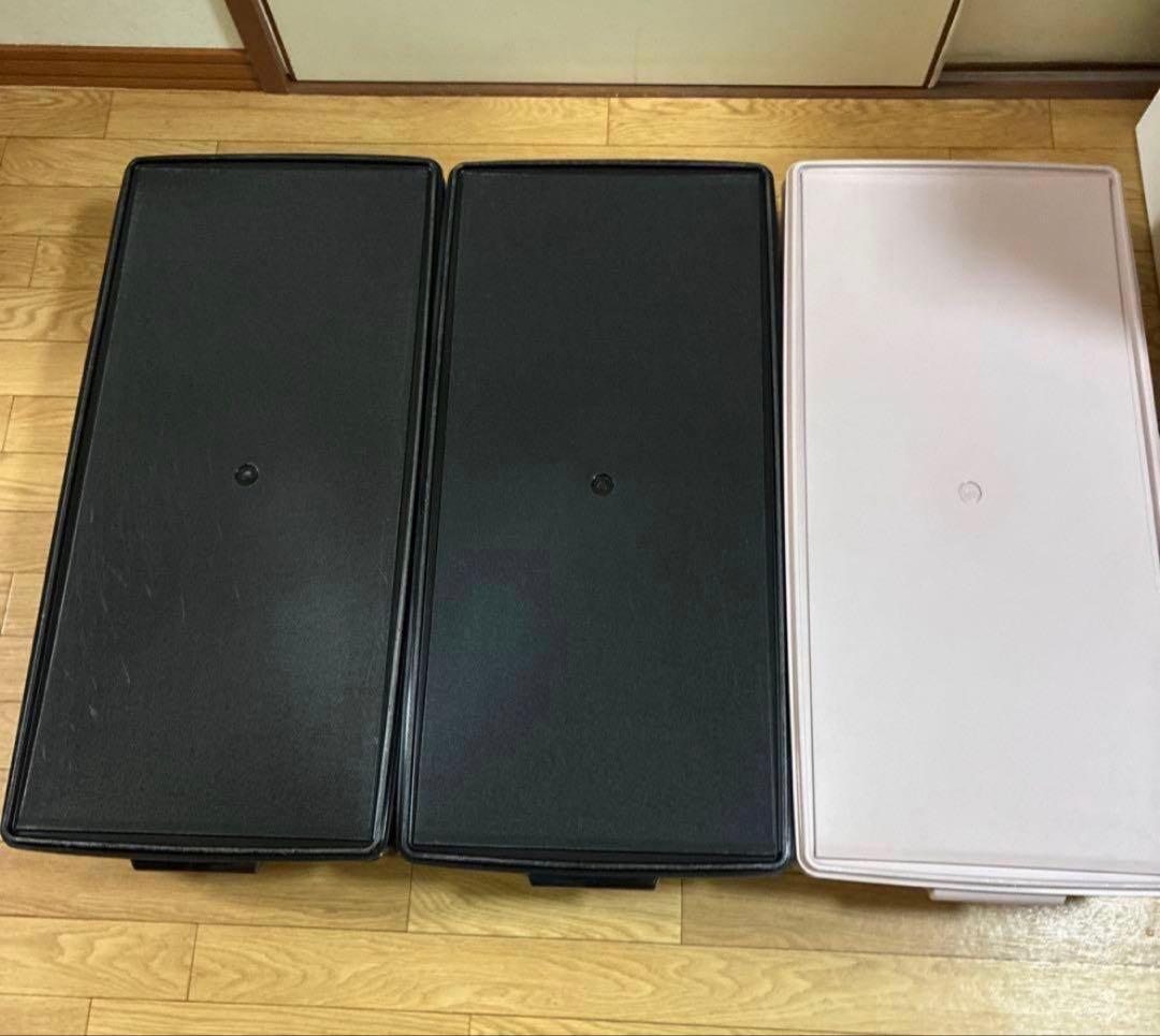 ★タッパーウェア❗️ロングスーパーケースブラック2個＆ピンク.おまとめ3個セット❗️