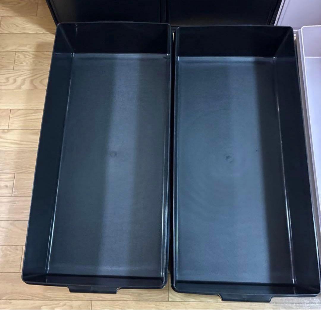 ★タッパーウェア❗️ロングスーパーケースブラック2個＆ピンク.おまとめ3個セット❗️