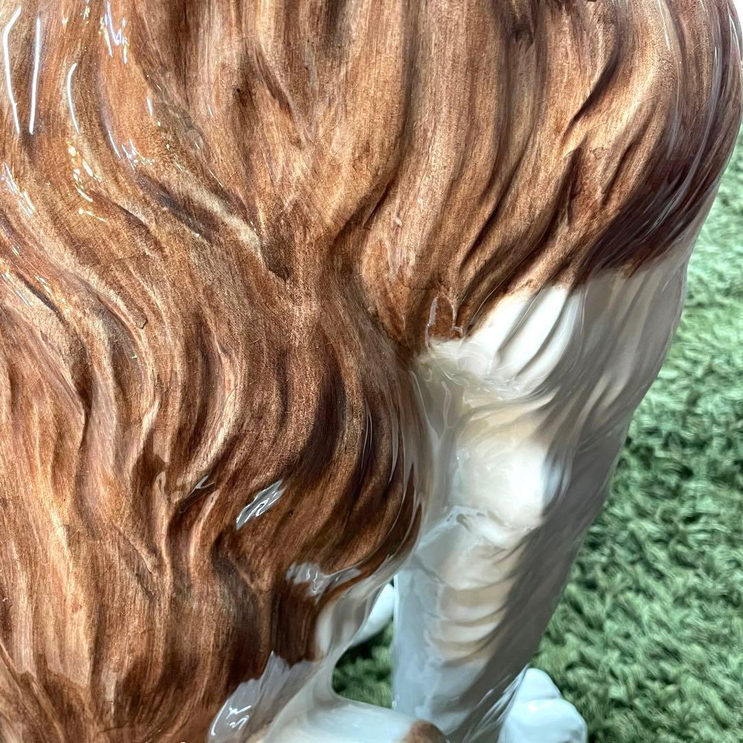 【イタリア製】セントバーナード　置き物　オブジェ　等身大　陶器　犬