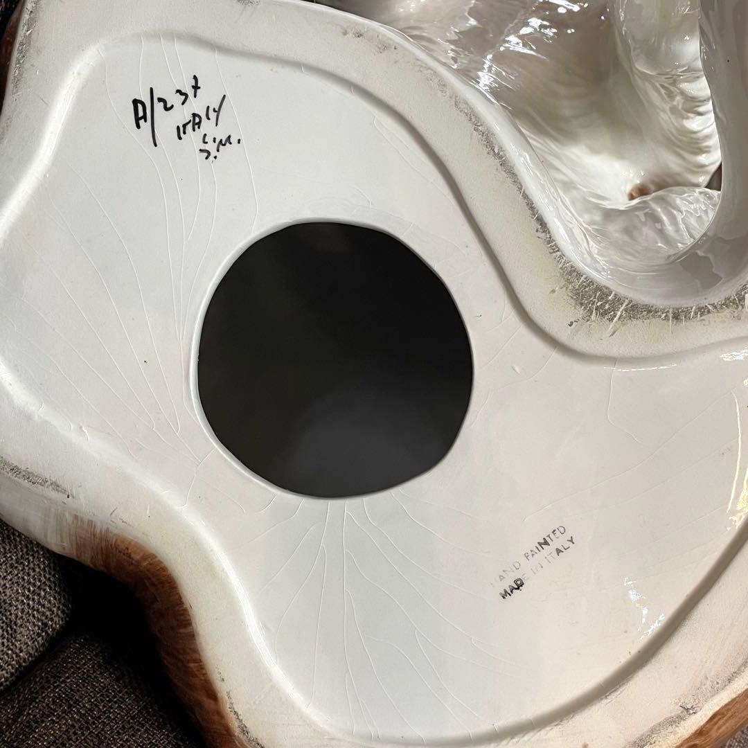 【イタリア製】セントバーナード　置き物　オブジェ　等身大　陶器　犬