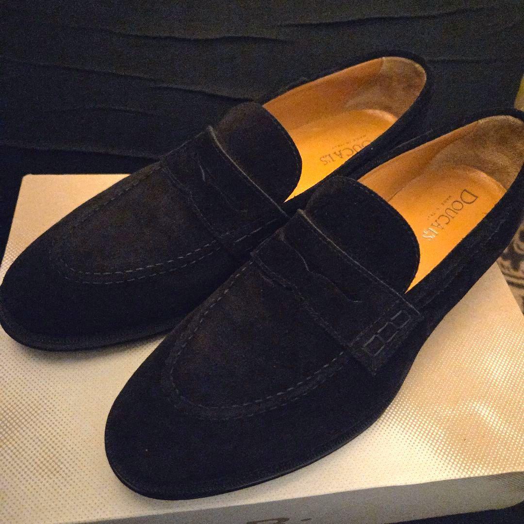 ​【美品】DOUCAL'S デュカルス スエード ローファー 42 黒