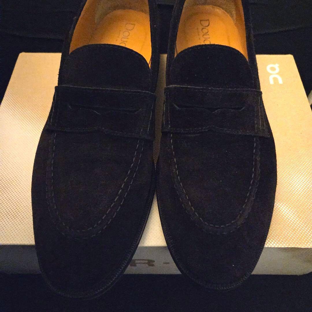 ​【美品】DOUCAL'S デュカルス スエード ローファー 42 黒