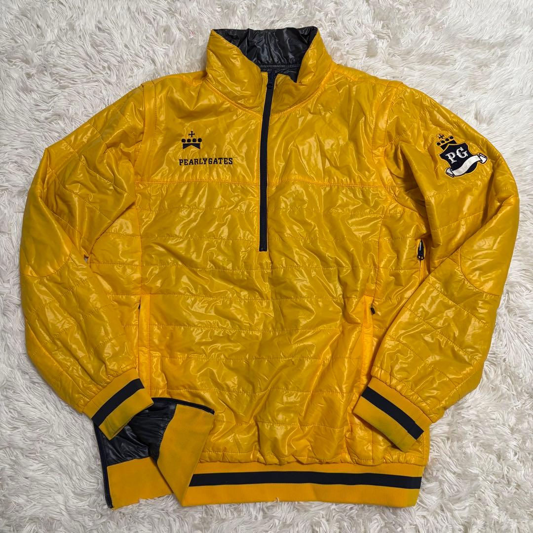 高機能4wayパーリーゲイツ　リバーシブル　中綿ジャケット　ハーフジップ　ロゴ